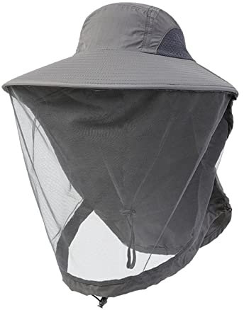 SRZYMJ UV Bade Schirmmütze mit Nackenschutz und Bindeband -Schutz 50+ - Schirmmütze mit Nackenschutz zum Schwimmen - Unisex Dunkelgrau