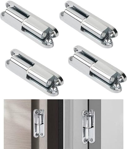 4 Piezas Bisagras Puertas Madera, Bisagra de Puerta Bisagra Atornillada, Bisagras Plegables Desmontable Bisagra de Aleación de Zinc para Puerta Caja Cobertizo Ventana Valla Herrajes Armarios Muebles