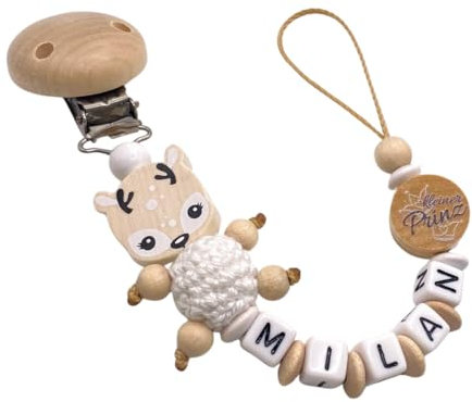 AVH Enterprise Schnullerband mit Namen für Mädchen & Jungen personalisierte Baby Geschenke (kleinerPrinz)