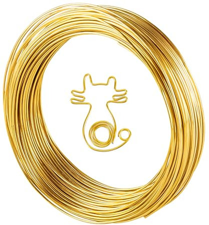 MORAINJAY 18 Gauge Aluminum Craft Wire, 1mm, 45M/165 Feet Gold, Flexible for Floristry, Jewelry, Sculpting, Bonsai