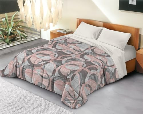 Banzaii Trapunta Singola 170x260 cm Invernale in Ecopiuma da 380 gr/mq calda e morbida – Piumone Invernale Anallergico e Traspirante – Prodotto in Italia – Sara Rosa