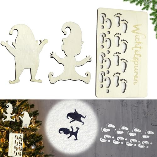 Gxlaihly Wichtelschablone Fußabdrücke,Wichtelschablone Fußabdrücke Strickleiter,Wichtel Schablone,Wichtel Fußabdrücke Vorlage,Wichtel Fußabdrücke Strickleiter,Holz Fußabdruck Schablonen Für Böden (B)