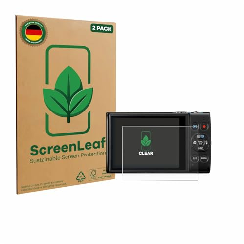 ScreenLeaf Schutzfolie für Canon Digital Ixus 285 hs | 2 Stück Transparenter Displayschutz Made in Germany Klare Displayschutz-Folie Kratzfest