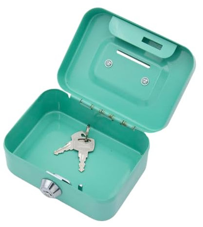 Small Lock Box, Steel Cash Box With 2 Keys,Small Cash Money Box With Coin Slot Lockable Small Metal Cash Box With Handle, Petty Cash Box, Portable Small Lock Box For Cash, Jewelry,documents Storage