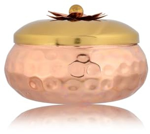 ZOXXIE Dry Fruit Bowl Copper Plated Dry Fruit Bowl for Serving Iron Dry Fruit Box for Gift & Table Decorative Bowls for Living Room, Home Decor Gift Items