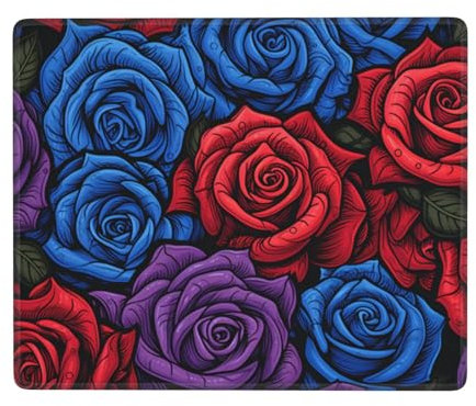 The Elegant and Rose Mauspad für Büro-Laptops, waschbares, quadratisches Stoff-Mauspad, kabellose Maus, rutschfeste Gummiunterseite für Computertische