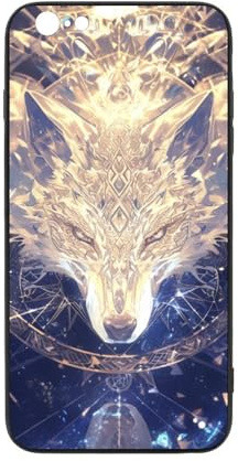 CRIVOTA Hülle Für iPhone 6/6S - Ganz Neues Wölfe-Design, Glas-Rückseite + TPU, Kratzfest, Perfekte Passform, Nach Militärstandard Getestet, Handyhüllen Für Jungen Und Mädchen