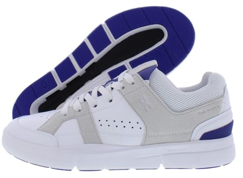 On The Roger Clubhouse Damen-Sneaker, Weiß/Indigo-Weiß, 40.5 EU