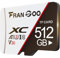 FranGoo Carte mémoire Micro SD 512 Go - Carte SD - Caméra 4K Pro - Vidéo UHD pour GoPro, caméra d'action, SmartphoneCarte mémoire microSDXC UHS-I U3 A1 V30