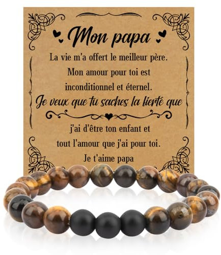 Yilousy Cadeau pour Papa Bracelet, Cadeau Fete des Peres, Cadeaux Anniversaire Noel Papa