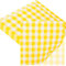 20pcs Yellow Checkered Paper Serviettes Napkins,Gingham Luncheon Napkins Tea Party Napkins Decor,Disposable Party Serviettes Tissue Table Decorative for Picnics,Tea Parties,Birthday,Wedding Decor