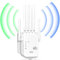 Amplificador WiFi Repetidor de Señal WiFi 2.4GHz con 6 Antena, Superficie Cubierta: 300 m², 2 Puertos LAN, Compatible con Todos los Routers para Casa