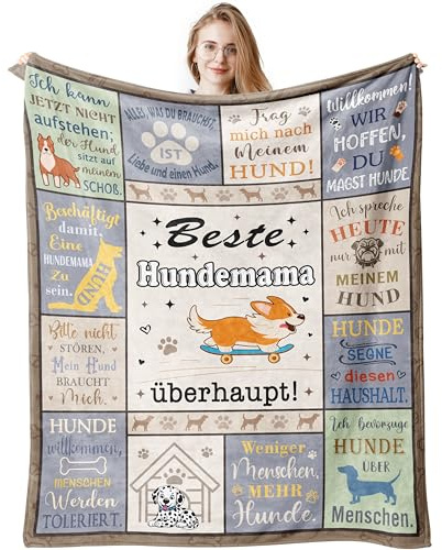 Jinmaple Geschenke für Hundebesitzer Frauen, Hundemama Geschenk Decke 150x200CM, Hundegeschenke für Hundemama Mutter Hundeliebhaber Geburtstags Muttertagsgeschenke für Hundemama von Tochter Sohn