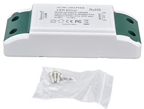 Mtlavishishness LED Driver 12V DC 30W 2.5A Trasformatore di luce a LED di tensione di corrente costante per decorazione per la casa Lampada fai da te AC
