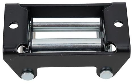 Zilimontt Winch Roller Fairlead for ATV UTV 4-Way Cable Guide Compatible with 2000LB/4500LB Winches Heavy-Duty Steel Construction with Galvanized Chrome Rollers for(2000LB)