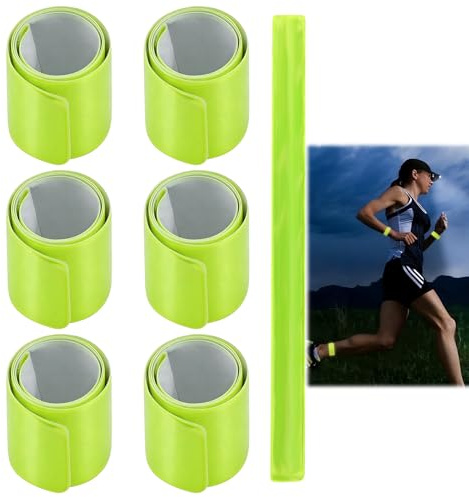 Lot de 6 bandes réfléchissantes pour vélo, pinces à pantalon pour vélo, bande de pantalon pour vélo, pince pour jambe de pantalon vélo, pinces à pantalon pour cyclistes, réflecteurs verts pour vélo