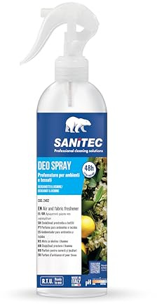 Sanitec, Deo Spray Bergamotto E Jasmine, Profumatore Ambienti E Tessuti 300 ml, Profumo Fino A 48 Ore, Tecnologia Elimina Odori