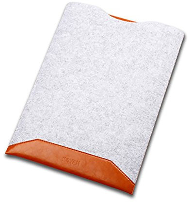 Filz&PU Leder Sleeve Case Hülle Tache Ultrabook Laptop Tasche für MacBook Pro 15.4 Wasserdicht mit Schutz Tasche für Maus und Netzteil Hellbraun