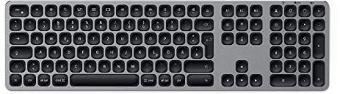 SATECHI Aluminium-Bluetooth-Tastatur mit Ziffernblock – Kompatibel mit 2022 MacBook Pro/Air M2, 2021 MacBook Pro M1 Pro & Max, 2021 iMac, 2021 iPAd Pro M1, 2020 Mac mini und mehr