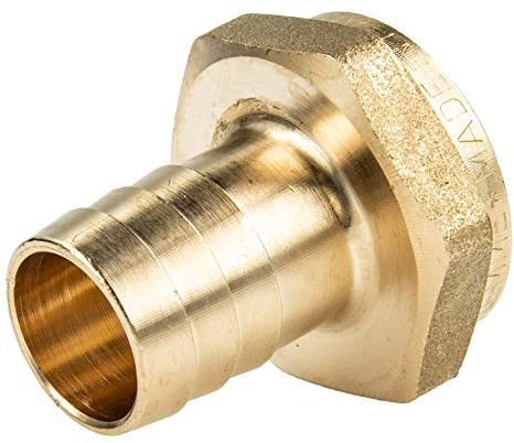 tecuro Sechskant-Schlauchtülle mit Innengewinde Rp 3/8 Zoll x Tülle Ø 10 mm - Messing blank