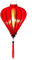 Lampion, asiatische Seide, Rot, R Ø 29 cm, Hoi An Laterne aus Stoff, Bambus und Holz - Vietnamesisches Kunsthandwerk und asiatische Dekoration (REF. M20-R)
