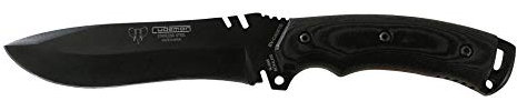 Cudeman Cuchillo 291-N-K Boina Verde CADETE + Funda KYDEX Supervivencia Hoja de Acero Böhler N-695 pavonada en Negro y empuñadura de micarta Negra de 12,5 cm para Caza, Supervivencia y bushcraft