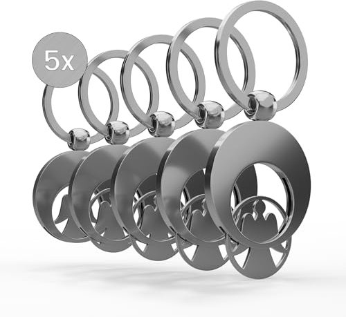 Oramics Engel Chip Einkaufswagen als Schlüsselanhänger - Metall Schutzengel Einkaufswagenchip Anhänger für alle Einkaufswagen - Praktischer Angel Coin Jeton Einkaufschip abziehbar (5 Stück)