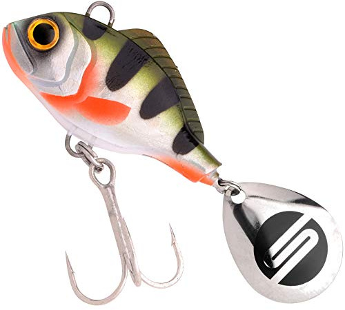 SPRO ASP Spinner XL – Searchbait mit original Gamakatsu Haken, für große Raubfische in Süß- und Salzwasser, Farbe:Natural Perch, Größe/Gewicht:Gr. 2 / 50g