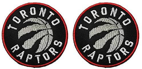 LanXin 2 Stück Nuggets Patches NBA Team Logo Basketball Emblem Aufnähen/Aufbügeln Sport Applique Zubehör Dekoration Patches für Jeans Jacke Kleidung Handtasche Schuhe Kappen (Raptors)