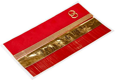 Pracht Creatives Hobby 7073-20245 Wachsplatten Mix rot/gold, 3 halbe Wachsstreifen mit einem Motiv, ca. 200 x 50 x 0,5 mm, zum Modellieren und Verzieren von Kerzen