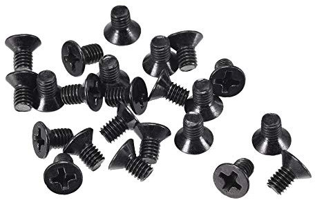 sourcing map 50 Stück Kreuzschlitzschraube Flachkopf Schrauben M3.5 x 6mm Verschluss Schwarz für Laptop PC TV Lüfter Schalter