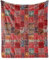 ABAKUHAUS orientalisch Weiche Kuscheldecke Sofadecke, Ethnischer Zier Squares, Gemütlicher Plüsch für den Innen- und Außenbereich, 125 x 175 cm, Dunkler Coral Multicolor