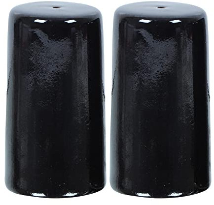 Salt & Pepper Shakers - Vintage Ceramic Salt & Pepper Shaker Set - Retro Farmhouse Home Decorative Jar Dispenser for Kitchen Black (Set of 2)