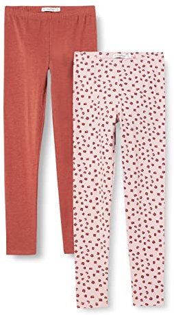 MINYMO Mädchen Basic (2-Pack) Leggings, Violett, 152 (2er Pack)