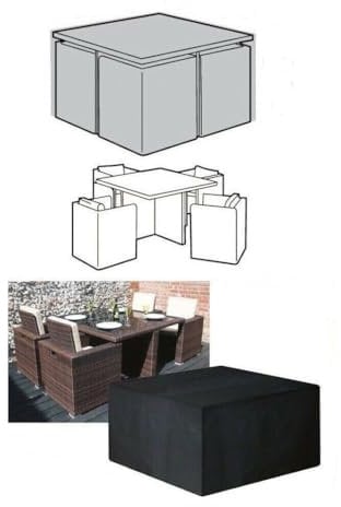 Furniture outdoor garden patio rattan cover indoor sofa waterproof protector (4 SEATER LARGE CUBE COVER)