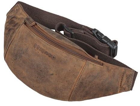 STILORD 'Shawn' Leder Gürteltasche groß Vintage - Hochwertige Echtleder Bauchtasche für Männer & Frauen Festivaltasche Hüfttasche Brust-Tasche für Herren und Damen, Farbe:Calais - braun