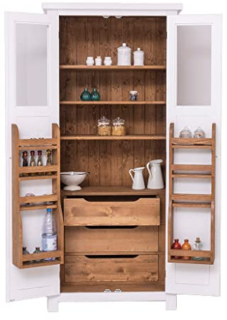 Buffetschrank aus Massivholz | Geschirrschrank mit Staufächern in den Türen