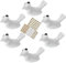 MayGreeny Bird Shape Ceramic Knobs 6Pcs Drawer Handles Cute DIY Cabinet Pulls Dresser Closet Wardrobe Kids Cupboard Door Kitchen Furniture Decoration with Mounting Screws (White)