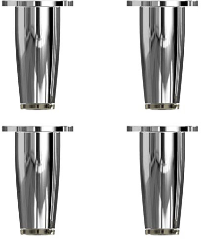 LOVEM Möbelfüße leuchtendes Chrom,4 Stück Möbelfüsse, Mobelbeine Verstellbar,Höhe:8-15 cm (+1.4cm) Sofasfüße Schrank Füße Couchtisch Beine Sockelfuß Hochwertigen Zinklegierung Tischfüße (10cm,Chrom)