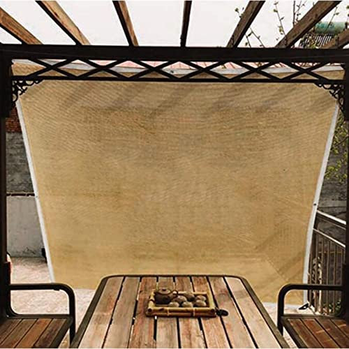 Liang Parasols Tissu D'ombrage 95% Blocage, UV Résistant Bâche en Maille avec Œillets Résistant Jardin Filet Pare-Soleil (Color : Beige, Size : 6mx6m)