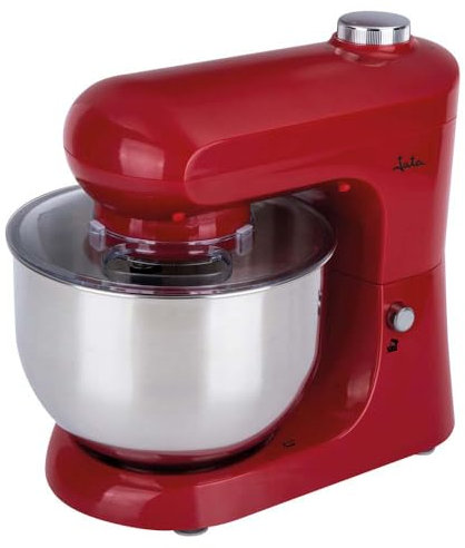 Jata JEMA1502 Batidora Amasadora Mezcladora con Bol de Acero Inoxidable de 5 L, 1200 W, 6 velocidades + PULSE, Base Giratoria, Tapa antisalpicaduras, Incluye accesorios