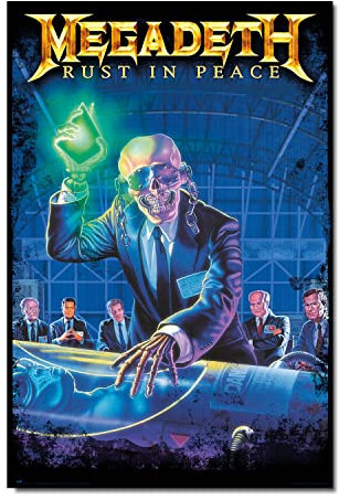 Heavy Metal Poster - Megadeth Rust In Peace Poster - Deko Wohnzimmer oder Deko Schlafzimmer - Zimmer Deko - Größe : 61 x 91, 5 cm - Rock Fanartikel - Offizielle Lizenz