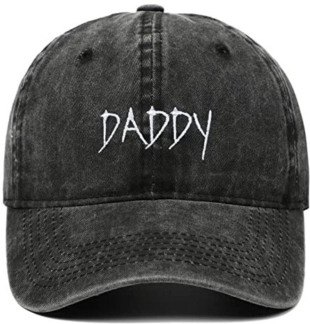 COSFAN Daddy Baseballmütze,DAD Mützen,Bestickte einstellbare Daddy Mützen,Baseballmützen aus Baumwolle,Mütze für Vater (Schwarz)
