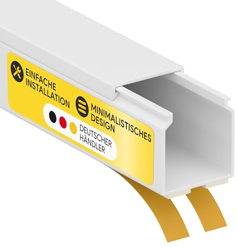 Kabelkanal aus hochwertigem PVC weiß Selbstklebend 2m - 1 Stück - 20x20mm