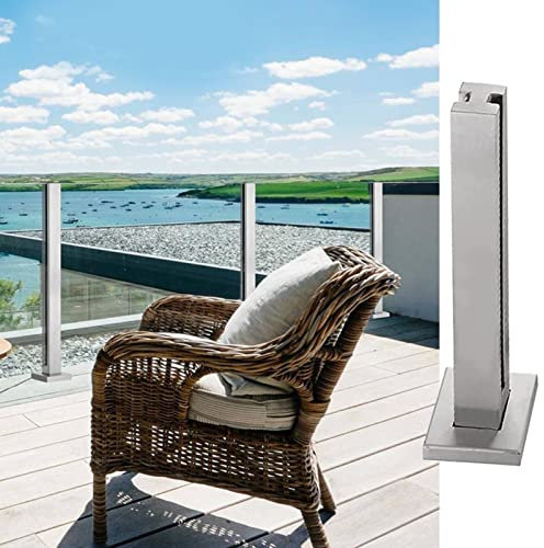 LUDIST Quadratisches Glasgeländer-Ende/Ecke/Mittelpfosten, Edelstahl-Deck-Balustraden-Säulensystem mit komplettem Bausatz, für Terrassen, Pool, Balkon, Flur (Color : Mid Post, Size : 105cm/41.3inc
