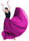 COTCLO Falda Larga de Baile Plisada para Mujer, Verano, Color Sólido, Cintura Alta, Gasa, Grande Con Vuelo, Fucsia, 36
