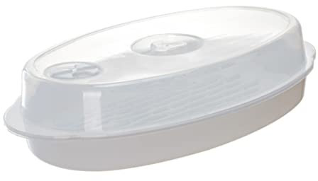 1 Recipiente para Cocinar al Vapor Pescado Y Verduras en Microondas Tapa de Pp Ecológico Recipiente para Cocinar al Vapor Pescado Entero