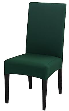 Odot Weich Stuhlhussen Esstisch Mit 2/4/6 Stühlen Set, Stretch Stuhlhussen Hussen Abnehmbarer Waschbarer Stuhlbezug Sesselbezug für Hotel, Bankett, Restaurant, Haus (2er Set,Dunkelgrün)