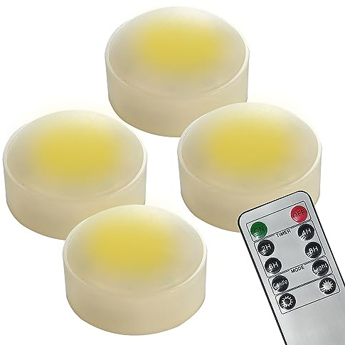 2WDECOR 4 Stück Halloween LED Kürbis Lichter mit Fernbedienung und Timer weiß Farbe flackernd batteriebetrieben Dekor Jack-O-Lantern flammenlose elektrische Kerzen für Kürbis Home Outdoor Dekorationen