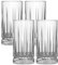 Premium Longdrinkgläser 4er Set – 460ml Gläser kristallklar – Spülmaschinenfest & stilvoll – Trinkgläser für Cocktails, Gin, Aperitifs und Softdrinks (Design 3)